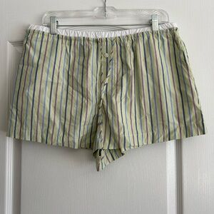 Women’s Lightweight Striped Boxer Shorts - Yellow/Blue